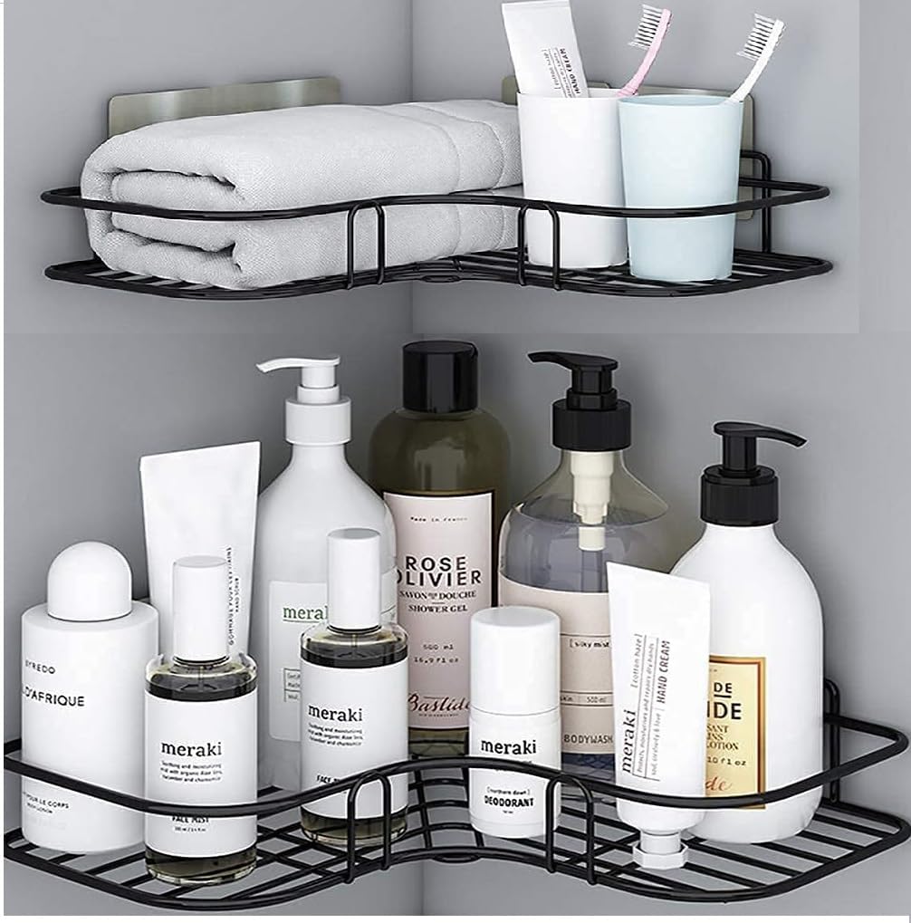 Modern Adhesive Bathroom Storage Corner Rack