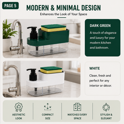 Premium 3-in-1 Kitchen Soap Dispenser Organizer