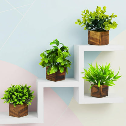 Premium Artificial Eucalyptus Plants with Wooden Pots