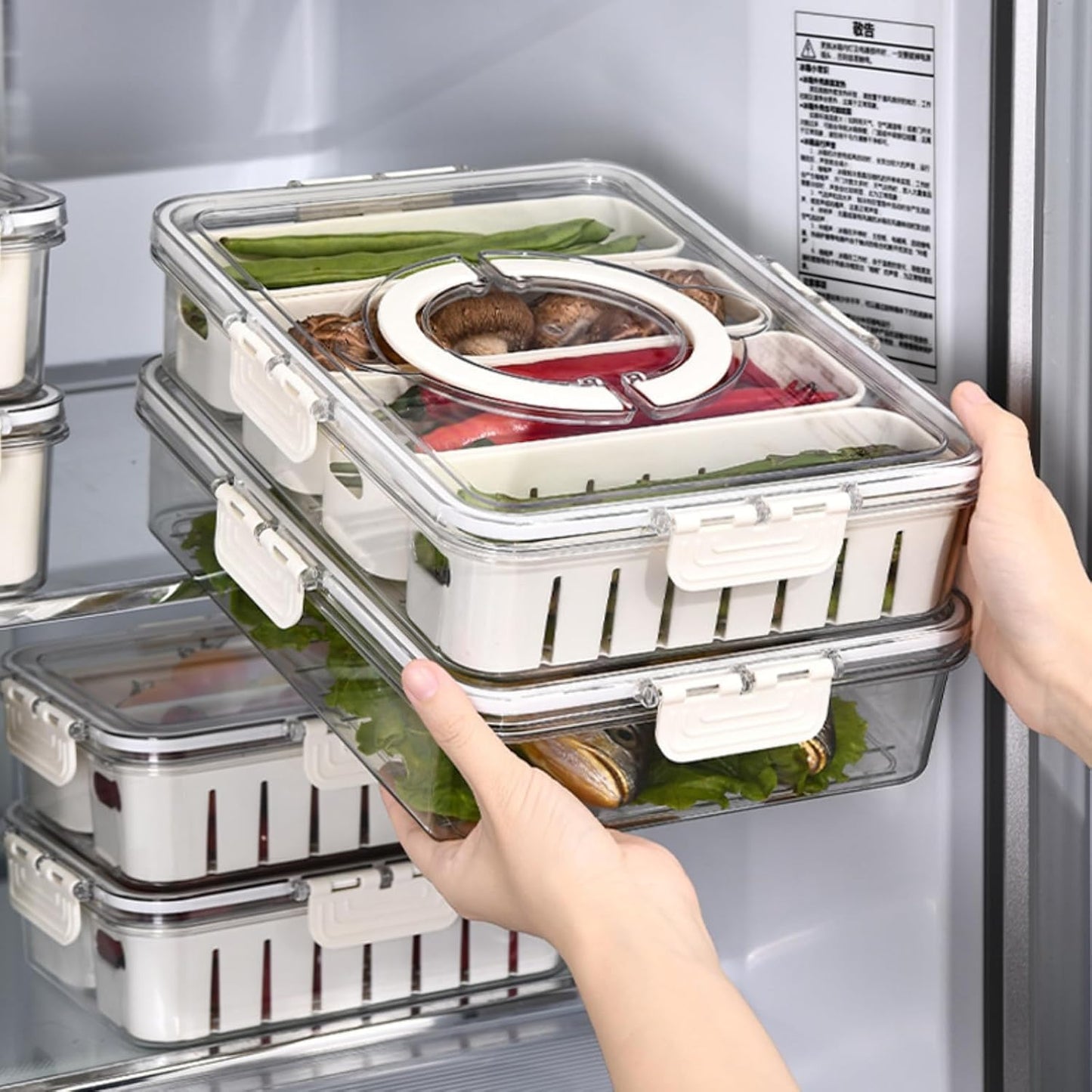 Premium Multi-Section Fridge Storage Organizer