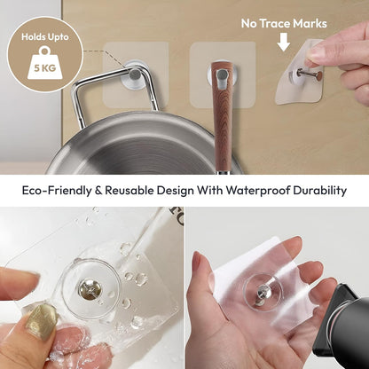 Premium Transparent Wall Hooks – No Drilling Needed