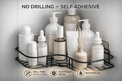 Modern Adhesive Bathroom Storage Corner Rack