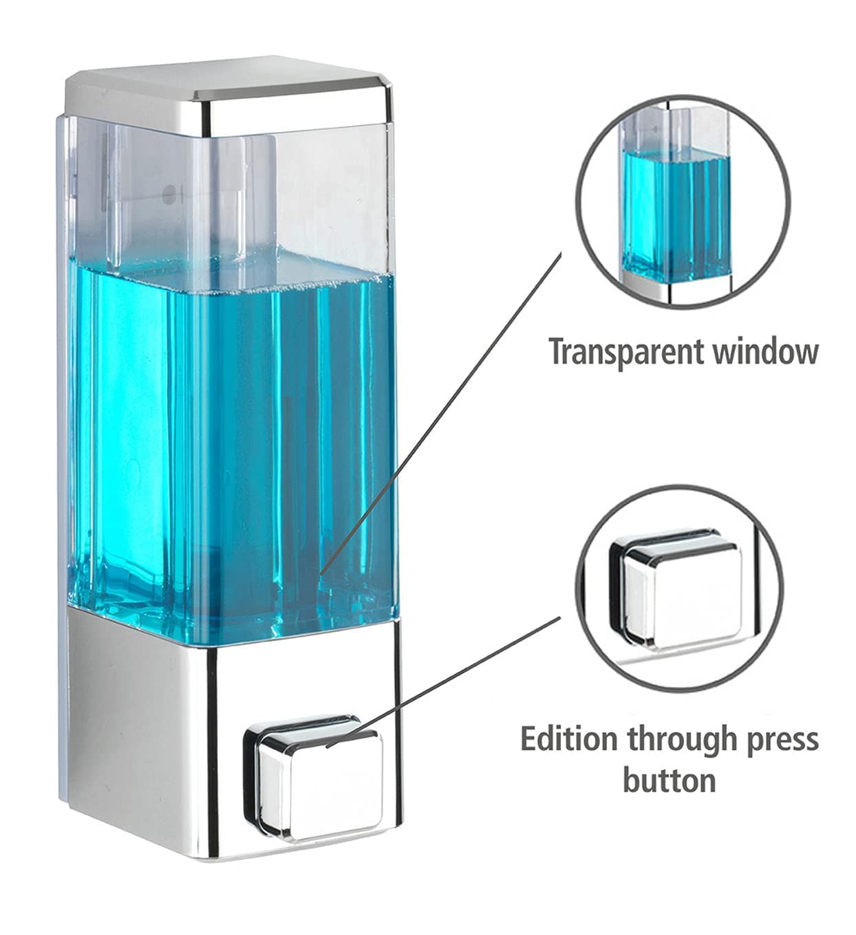Modern Clear Soap Dispenser for Kitchen & Bathroom
