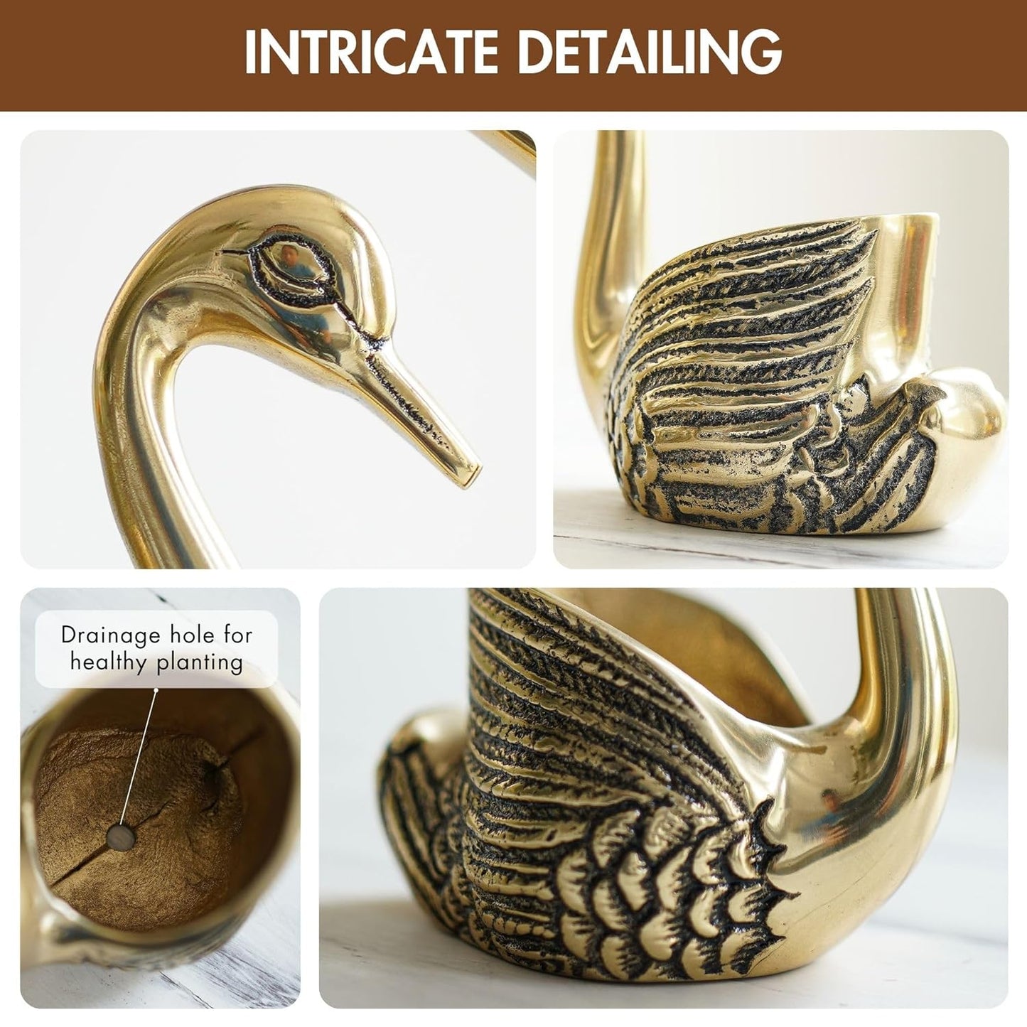 Premium Golden Swan Candle Holder Gift Set