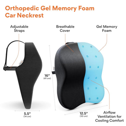 Premium Memory Foam Car Neck Support Pillow