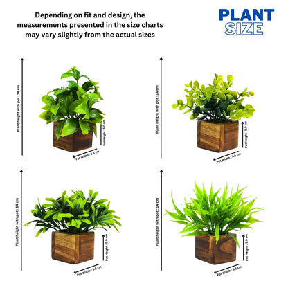 Premium Artificial Eucalyptus Plants with Wooden Pots