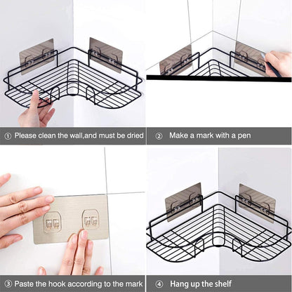 Modern Adhesive Bathroom Storage Corner Rack