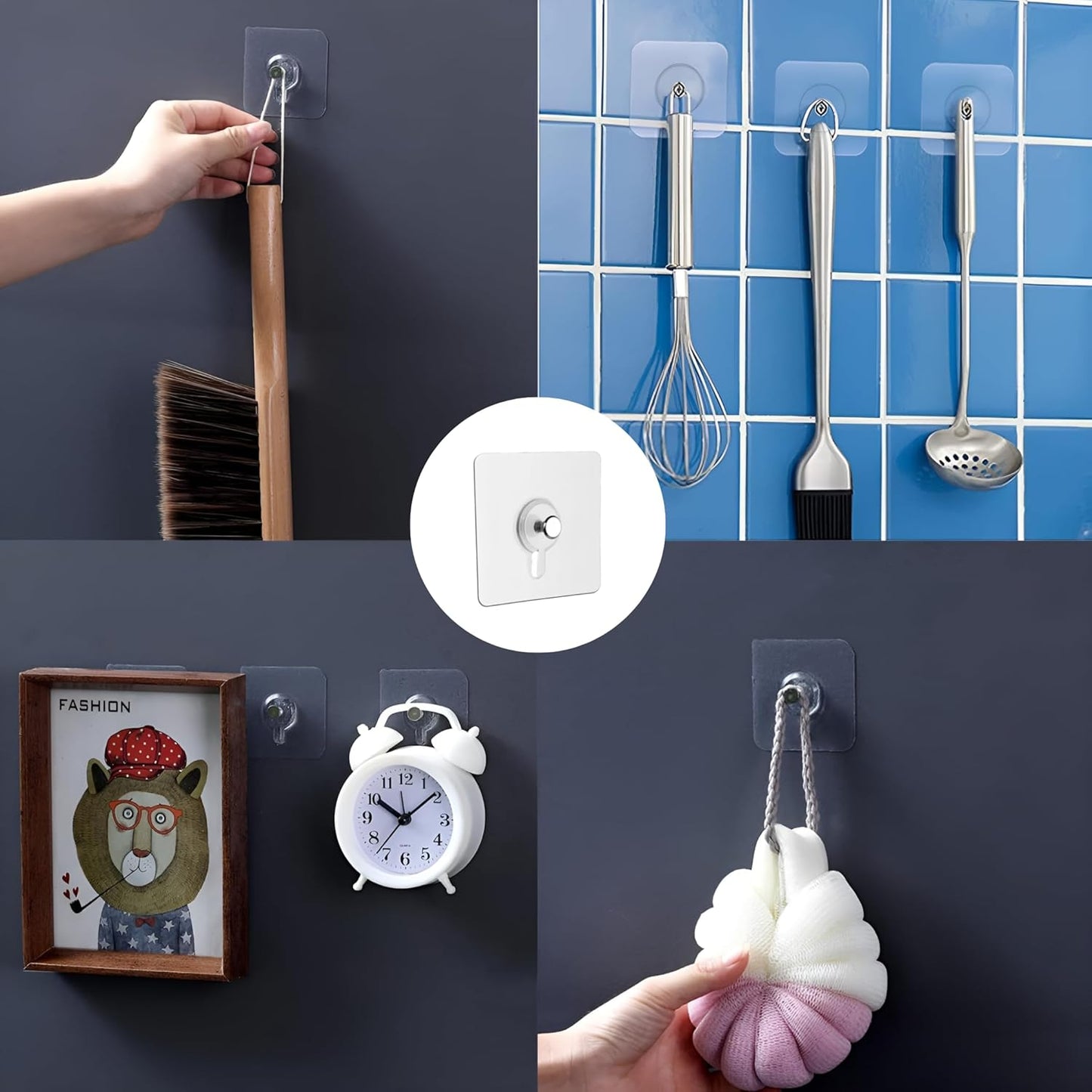 Premium Transparent Wall Hooks – No Drilling Needed
