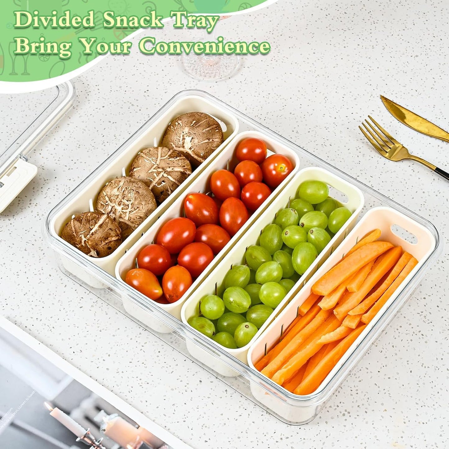 Premium Multi-Section Fridge Storage Organizer