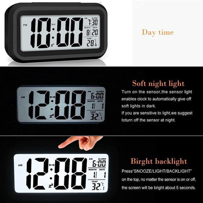 Aesthetic Digital Alarm Clock with Automatic Sensors