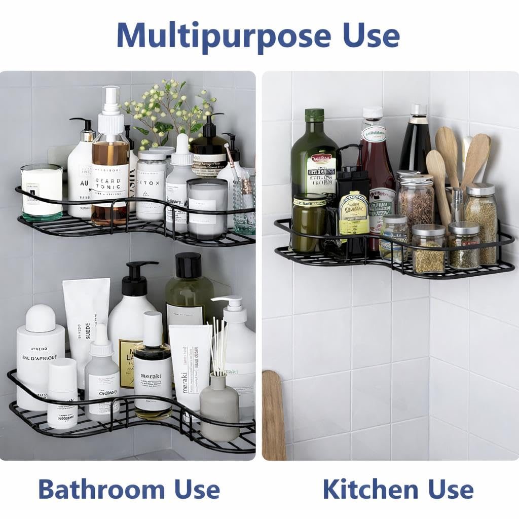 Modern Adhesive Bathroom Storage Corner Rack