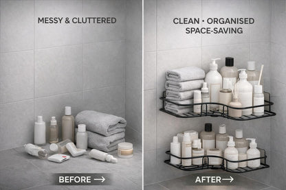 Modern Adhesive Bathroom Storage Corner Rack