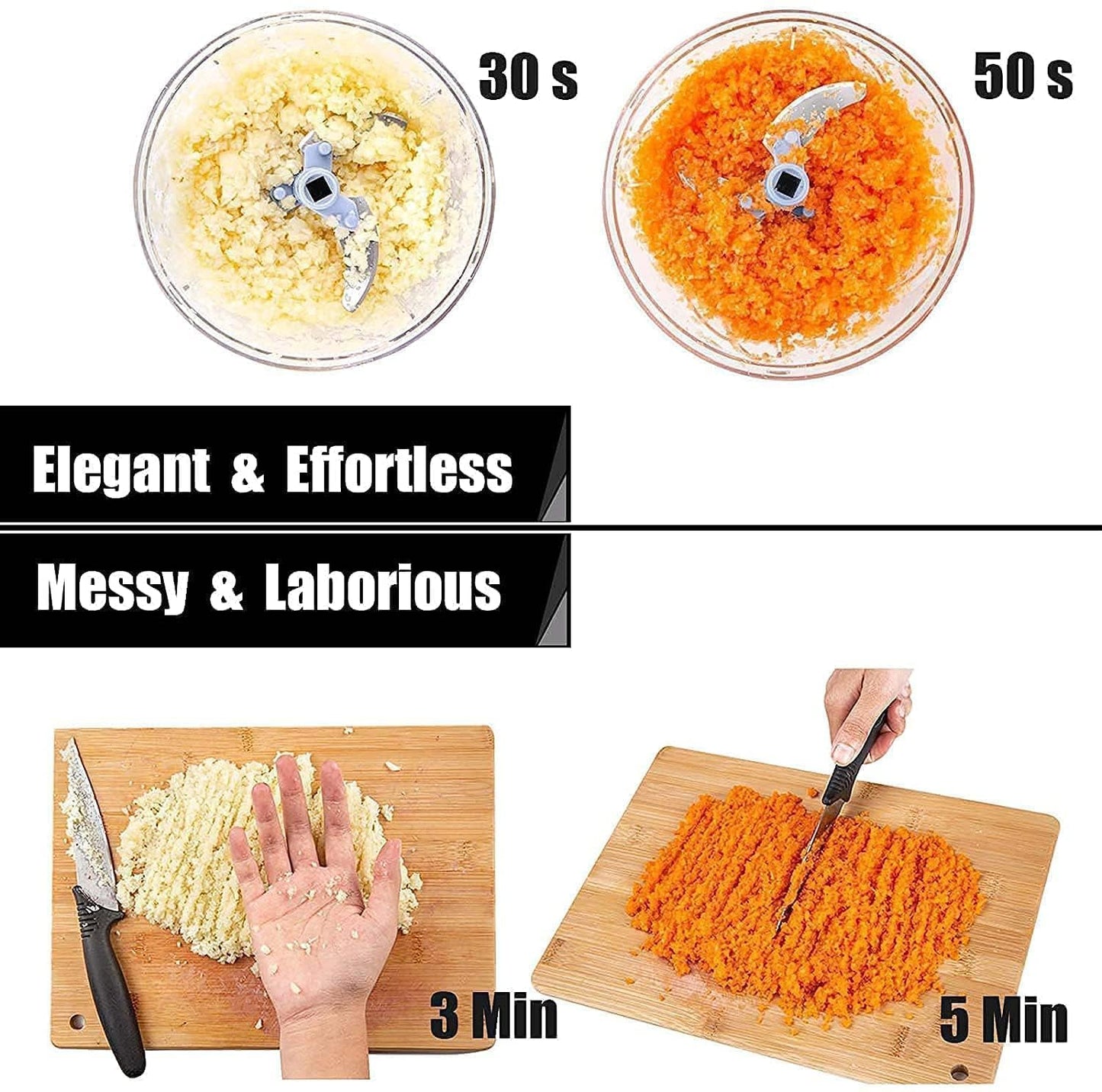 Premium Push Vegetable Chopper with 5 Blades